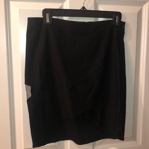 Tobi Black Mesh Body Con Skirt